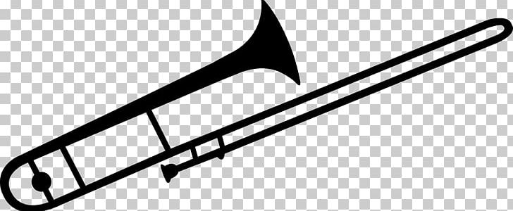 Trombone Silhouette Musical Instrument PNG, Clipart, Angle, Black, Black And White, Border, Brass Instrument Free PNG Download