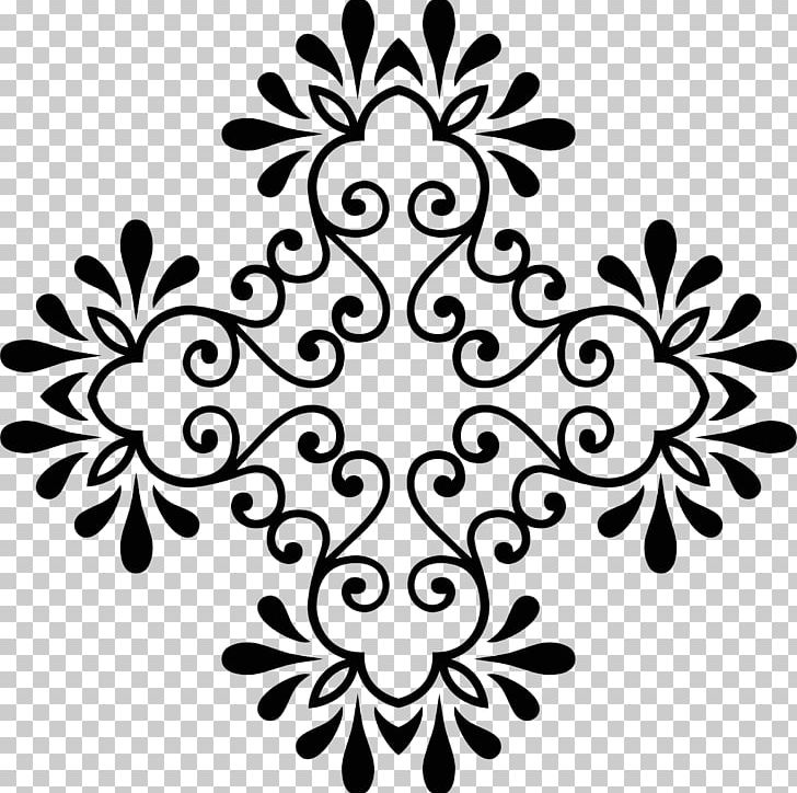 Black And White Floral Design Vintage Clothing PNG, Clipart, Black, Black And White, Branch, Circle, Decorative Arts Free PNG Download