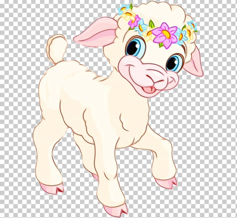 Cartoon Pink Snout Nose Fawn PNG, Clipart, Animal Figure, Bovine, Cartoon, Fawn, Livestock Free PNG Download