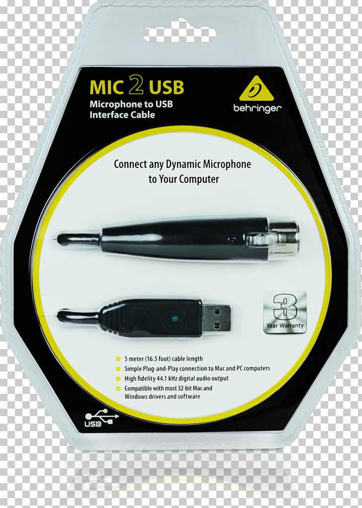 Microphone Behringer USB XLR Connector Interface PNG, Clipart, Audio, Computer Accessory, Electrical Cable, Electrical Connector, Electronics Accessory Free PNG Download
