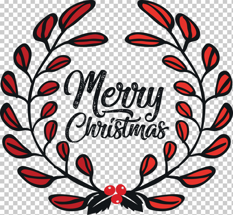 Merry Christmas PNG, Clipart, Black, Flower, Merry Christmas, Text Free PNG Download