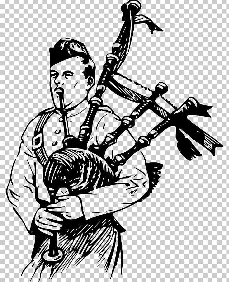 Bagpipes Musical Instruments PNG, Clipart, Art, Bagpipes, Black And White, Cartoon, Drawing Free PNG Download
