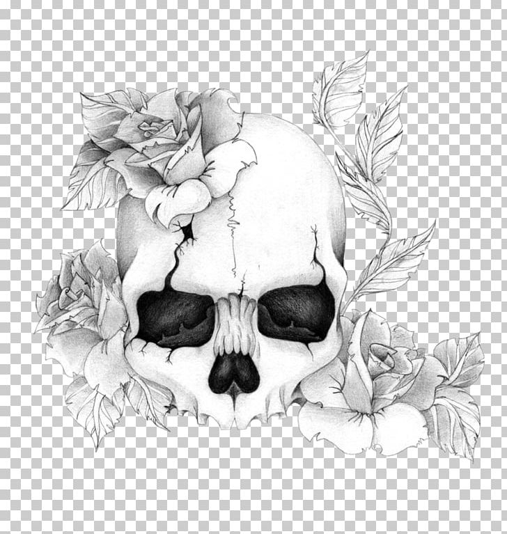 Human Skull Symbolism Rose Drawing Tattoo PNG, Clipart, Art, Artist, Artwork, Blackandgray, Black And White Free PNG Download