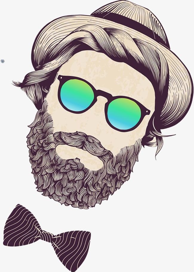 Hand-painted Bearded Man PNG, Clipart, Art, Bearded Clipart, Cartoon, Glasses, Hand Free PNG Download