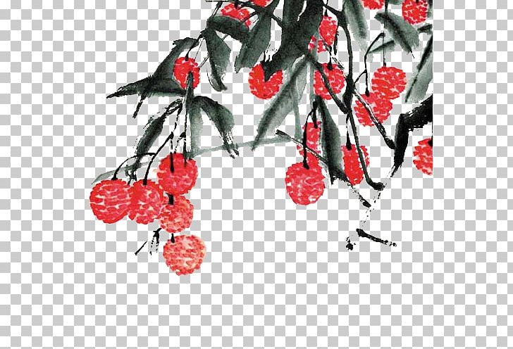 U8354u679d Chinese Painting Ink Wash Painting Lychee PNG, Clipart, Branch, Cherry, Chinese Style, Color, Family Tree Free PNG Download