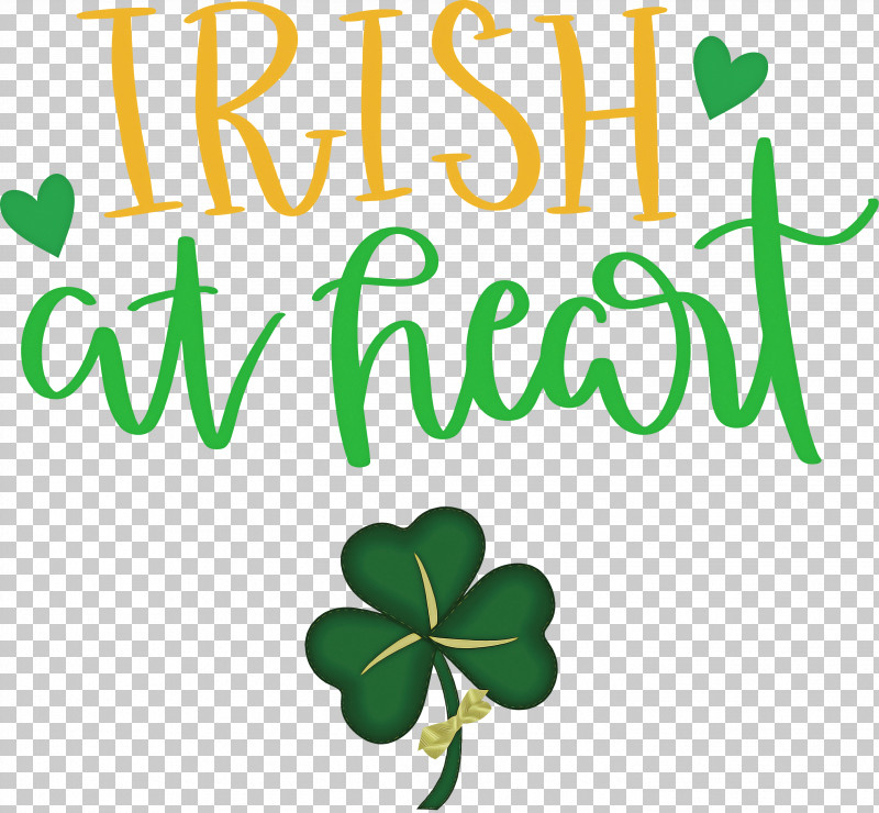 Saint Patrick Patricks Day Irish At Heart PNG, Clipart, Flora, Flower, Green, Leaf, Line Free PNG Download