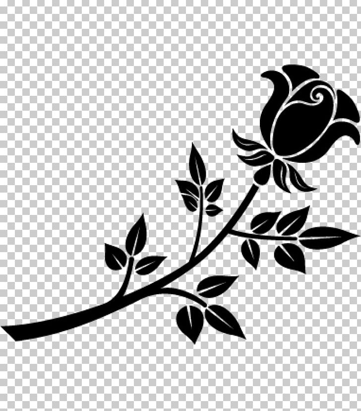Stencil Rose Silhouette PNG, Clipart, Black, Black And White, Branch, Decorative Arts, Flora Free PNG Download