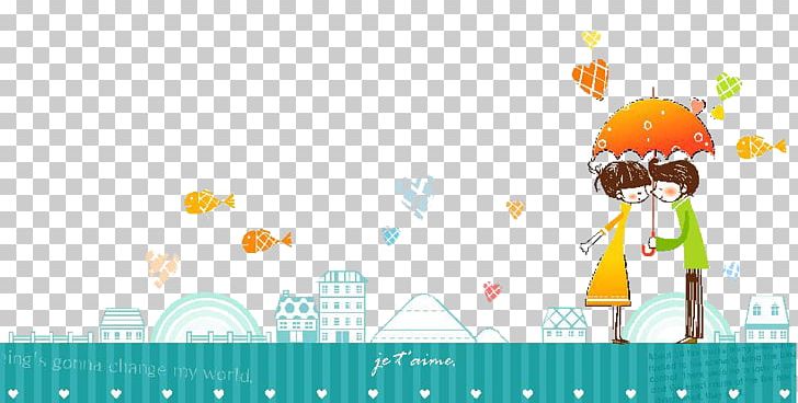Cartoon Falling In Love Illustration PNG, Clipart, Area, Art, Character, Cities, City Landscape Free PNG Download