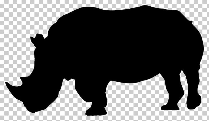 Black Rhinoceros Silhouette PNG, Clipart, Animals, Black, Black And White, Black Rhinoceros, Cattle Like Mammal Free PNG Download