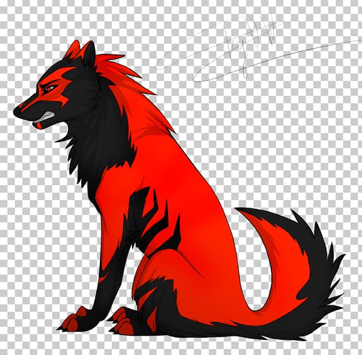 anime black wolf with red eyes with wings