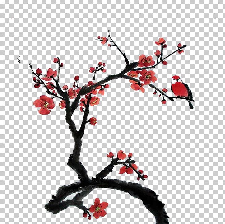 Plum Blossom Ink PNG, Clipart, Blossom, Branch, Cherry Blossom, Flower, Flowering Plant Free PNG Download