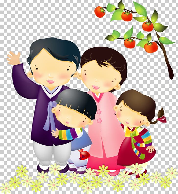 South Korea Family Cartoon Illustration PNG, Clipart, Boy, Cartoon Characters, Cartoon Illustration, Child, Couple Free PNG Download