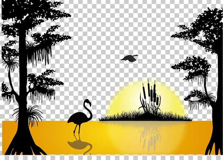 Sunset Lake Silhouette PNG, Clipart, Afterglow, Art, Black And White, Brand, Cartoon Lake Water Free PNG Download