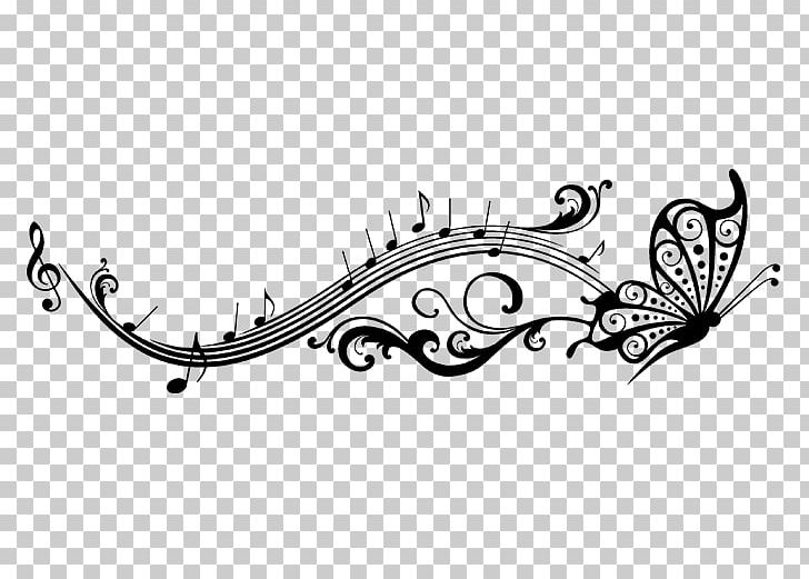 Musical Note Wall Decal Motif Staff PNG, Clipart, Art, Black And White, Calligraphy, Clef, Drawing Free PNG Download