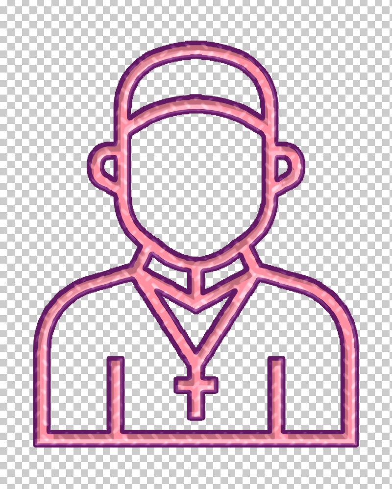 Priest Icon Jobs And Occupations Icon PNG, Clipart, Jobs And Occupations Icon, Line, Pink, Priest Icon Free PNG Download