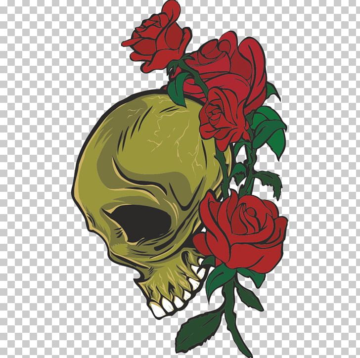 Garden Roses Skull Sticker Artikel PNG, Clipart, Art, Artikel, Bone, Cut Flowers, Fantasy Free PNG Download