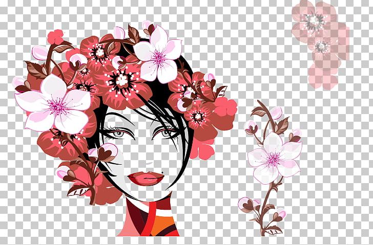 Female Silhouette Woman Illustration PNG, Clipart, Beauty, Beauty Salon, Beauty Vector, Blossom, Cherry Blossom Free PNG Download
