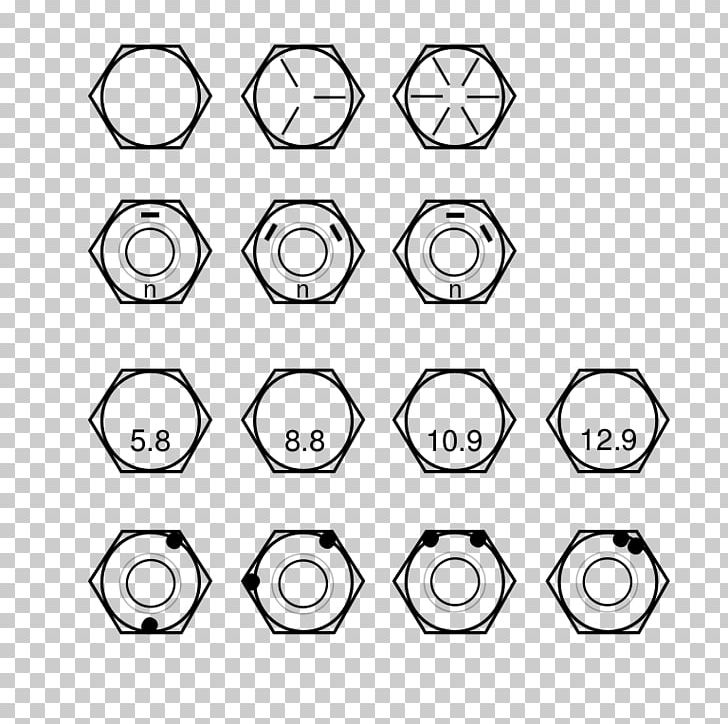 Bolt ISO Metric Screw Thread Nut PNG, Clipart, Anchor Bolt, Angle, Area, Auto Part, Black And White Free PNG Download