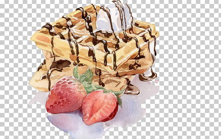 Sundae Waffle Gelato Watercolor Painting Illustration PNG, Clipart, Birthday Cake, Bread, Cake, Cakes, Chocolate Free PNG Download