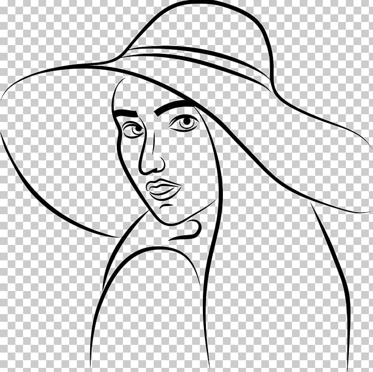 Line Art Woman With A Hat Watercolor Painting PNG, Clipart, Arm, Art, Art Museum, Artwork, Black Free PNG Download