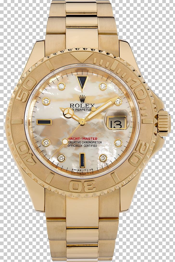 Gold Watch Strap Rolex Yacht-Master II PNG, Clipart, Beige, Brand, Clothing Accessories, Gold, Jewelry Free PNG Download