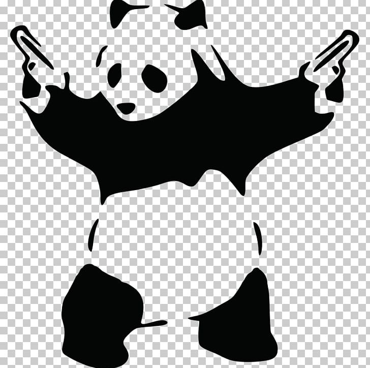 Giant Panda Decal Sticker Graffiti Canvas Print PNG, Clipart, Art, Artwork, Banksy, Black, Black And White Free PNG Download