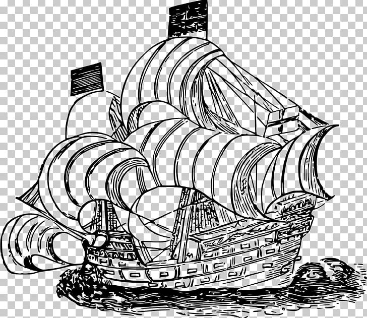 Drawing Line Art Ship PNG, Clipart, Art, Artwork, Black And White, Caravel, Carrack Free PNG Download