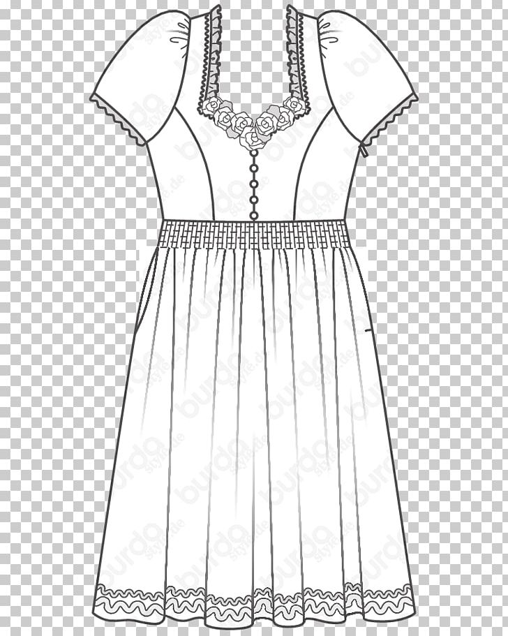 Dirndl Folk Costume Dress Blouse Pattern PNG, Clipart, Apron, Black, Black And White, Blouse, Clothing Free PNG Download