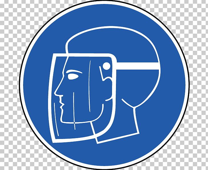 Face Shield Personal Protective Equipment Occupational Safety And Health Sign PNG, Clipart, Area, Blue, Brand, Circle, Eye Free PNG Download