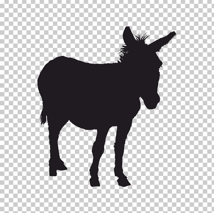 Donkey Silhouette PNG, Clipart, Animals, Black And White, Donkey, Drawing, Horse Free PNG Download