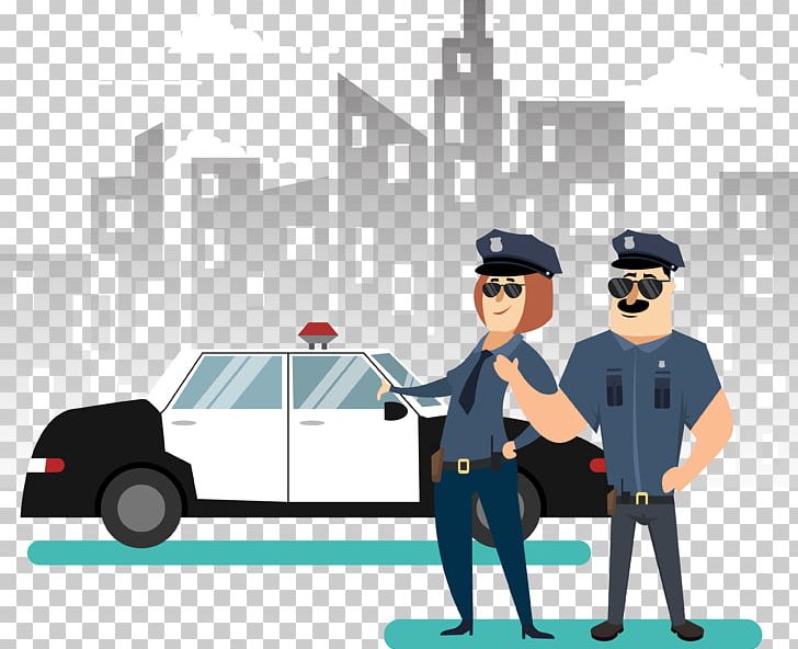 police officer car cartoon