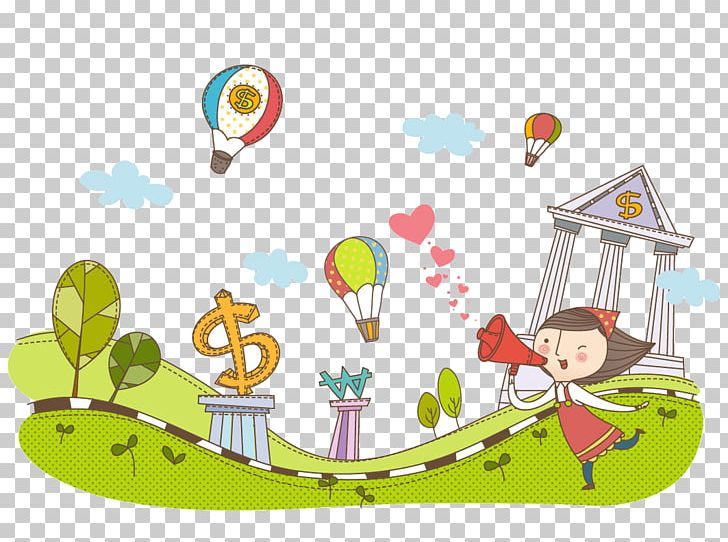 Cartoon Balloon Illustration PNG, Clipart, Advertising, Anime Girl, Area, Art, Baby Girl Free PNG Download