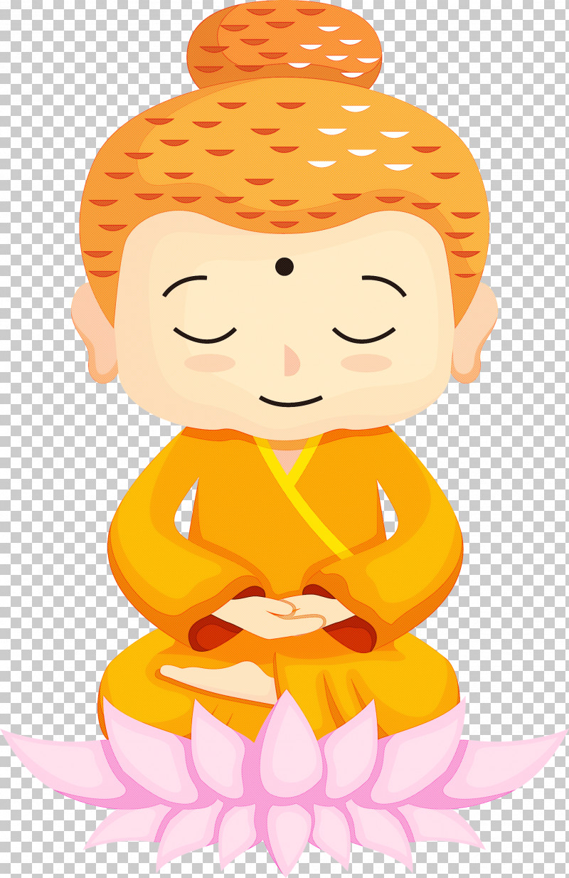 Bodhi Lotus Lotus PNG, Clipart, Bodhi Lotus, Cartoon, Lotus, Orange, Smile Free PNG Download