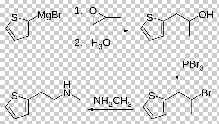 Methiopropamine Thiophene Methamphetamine Chemical Synthesis Substituted Phenethylamine PNG, Clipart, Amphetamine, Angle, Area, Black And White, Demethylation Free PNG Download