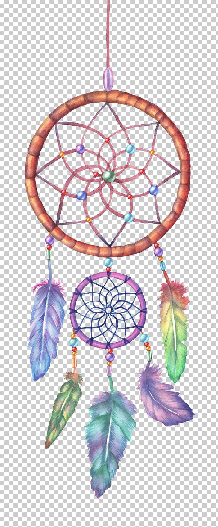Dreamcatcher Watercolor Painting Drawing Illustration PNG, Clipart, Art, Christmas Ornament, Colorful Background, Coloring, Color Pencil Free PNG Download