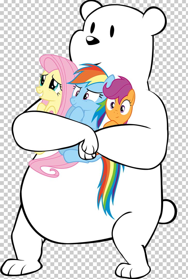 Polar Bear Pony Fluttershy Rainbow Dash PNG, Clipart, Animals, Artwork, Bear, Bear Hug, Child Free PNG Download