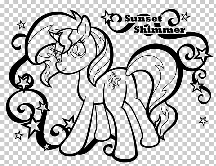 Sunset Shimmer Princess Luna Coloring Book My Little Pony: Friendship Is Magic PNG, Clipart, Art, Artwork, Black And White, Cartoon, Child Free PNG Download