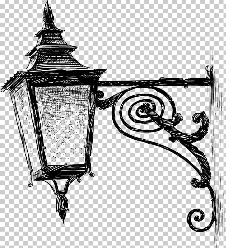 Lantern Street Light Drawing Oil Lamp PNG, Clipart, Antique, Black And ...
