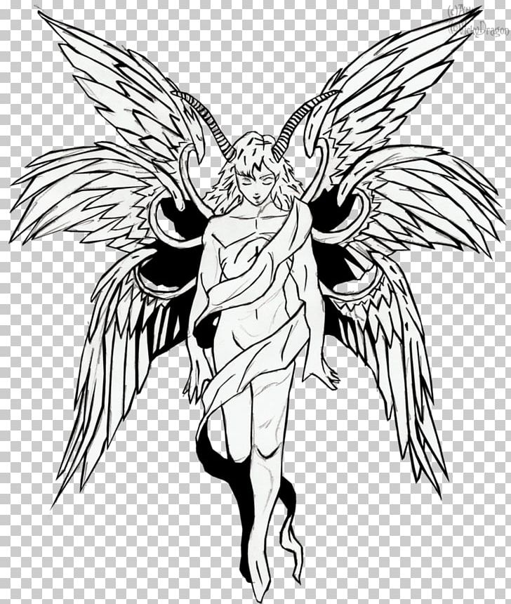 Lucifer Line Art Michael Fallen Angel Drawing PNG, Clipart, Angel, Art