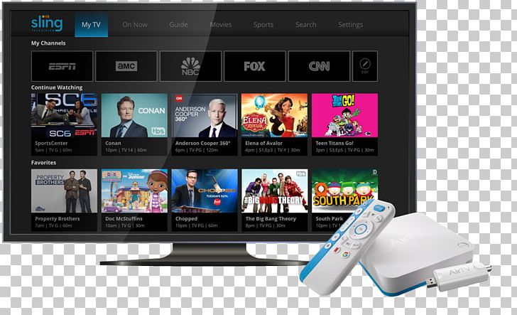 Sling TV AirTV Player Television Channel Streaming Media PNG, Clipart, Android Tv, Computer Monitor, Cordcutting, Display Advertising, Electronics Free PNG Download