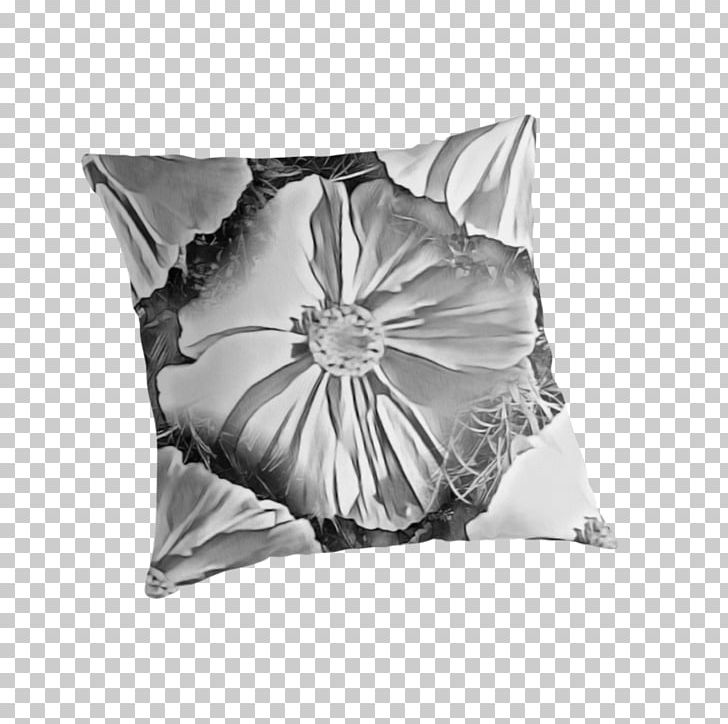 Throw Pillows Cushion White Flower PNG, Clipart, Black And White, Black Pillow, Cushion, Flower, Furniture Free PNG Download