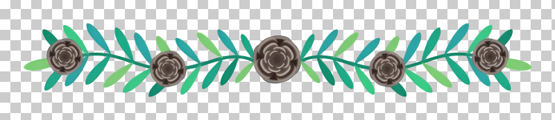Spiral Pattern - Brown Flowers With Green Leaves Decoration PNG