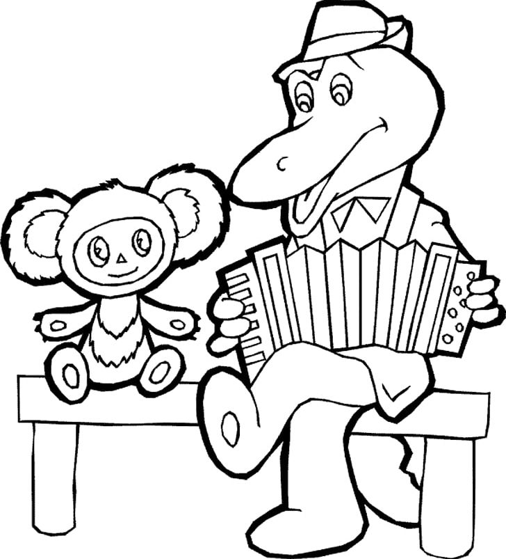 Cheburashka Gena The Crocodile Shapoklyak Coloring Book Animated Film PNG, Clipart, Animation, Area, Arm, Art, Black And White Free PNG Download