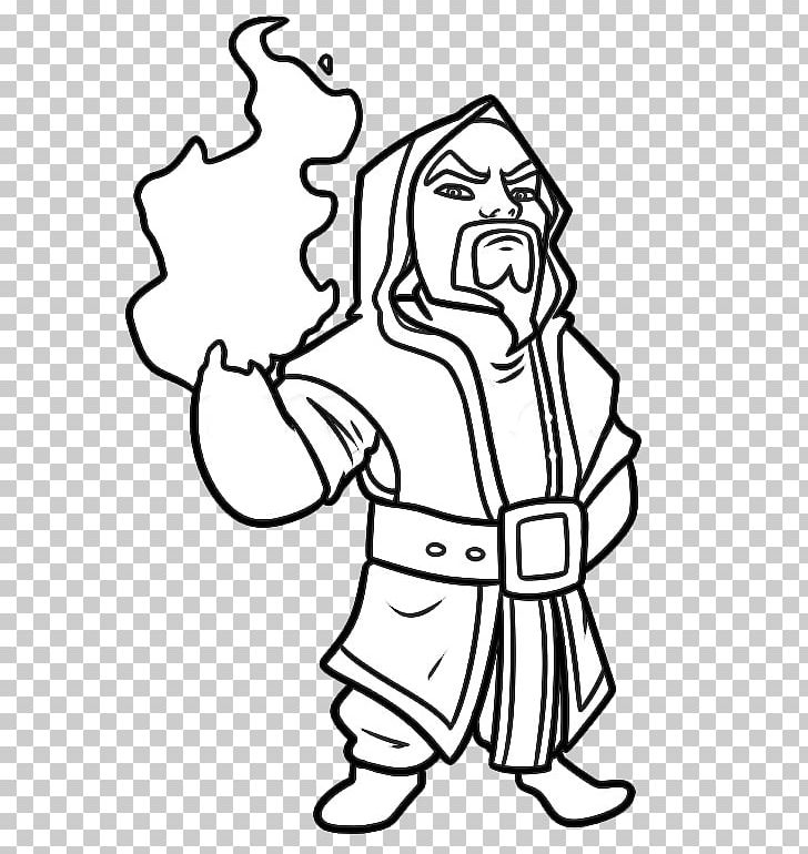 Clash Of Clans Drawing Magician Sketch PNG, Clipart, Arm, Barbarian, Black, Black And White, Cartoon Free PNG Download