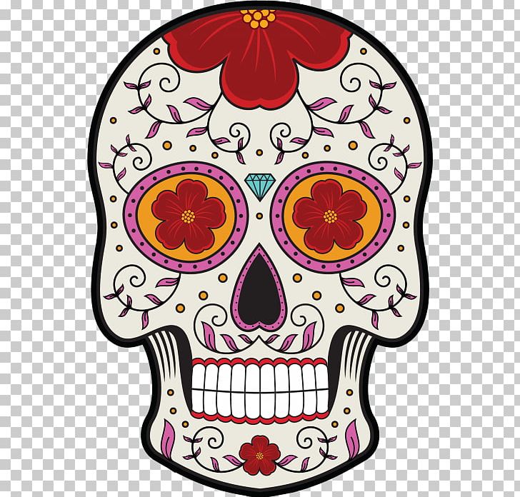 Calavera Mexican Cuisine Skull And Crossbones Death Day Of The Dead PNG, Clipart, Bone, Calavera, Day Of The Dead, Death, Flower Free PNG Download