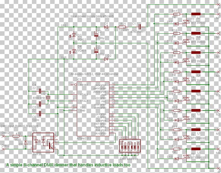 Dimmer DMX512 Circuit Diagram TRIAC PNG, Clipart, Angle, Area, Circuit Diagram, Diagram, Dimmer Free PNG Download