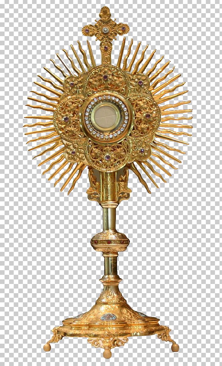 Monstrance Blessed Sacrament Eucharistic Adoration Holy Card PNG, Clipart, Altar, Blessed Sacrament, Brass, Catholic Church, Catholicism Free PNG Download