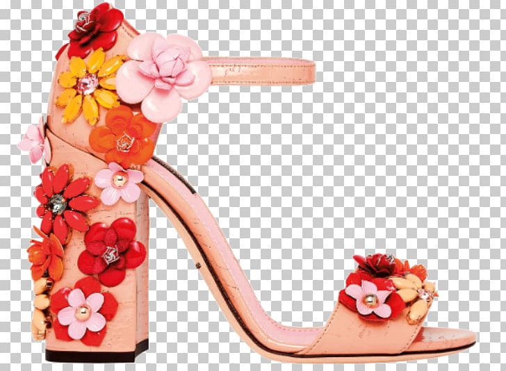 block heels with flowers