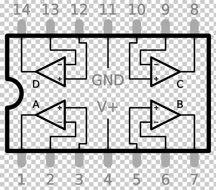 Operational Amplifier Wiring Diagram Lead Pinout PNG, Clipart, Amplifier, And Gate, Angle, Area, Black And White Free PNG Download