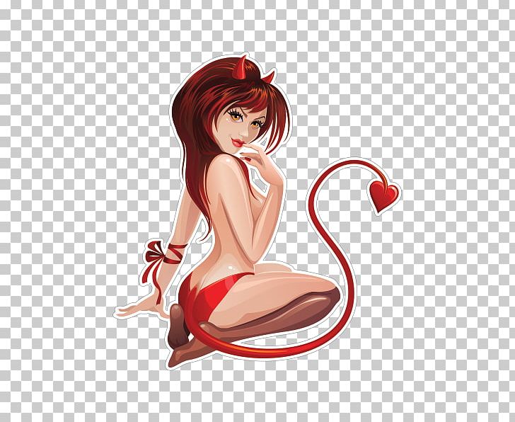 Decal Devil Woman Demon Sticker PNG, Clipart, Angel, Anime, Brown Hair, Cartoon, Childhood Free PNG Download